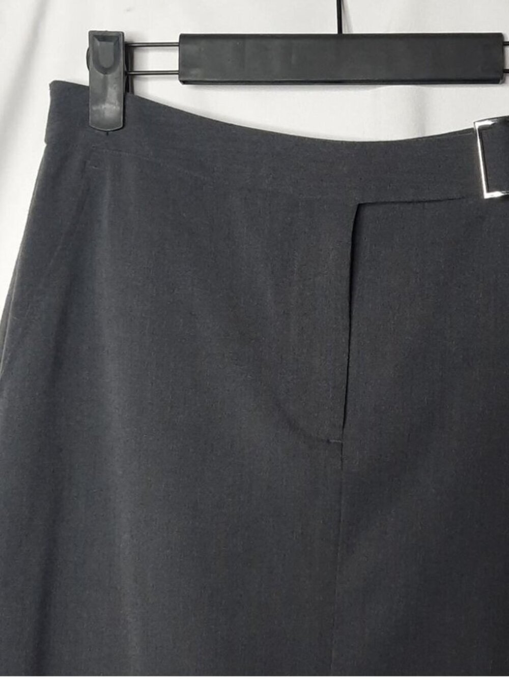 Womens Pencil Skirt Gray Buckle Pockets Size 6 - Picture 2 of 3